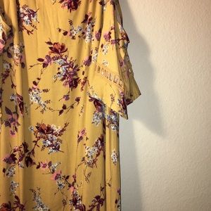 FLORAL SHOULDER LESS  DRESS
